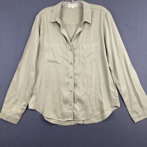 Sage Green Cloth & Stone Anthropologie Women’s Sz M Button Down Blouse Tendril